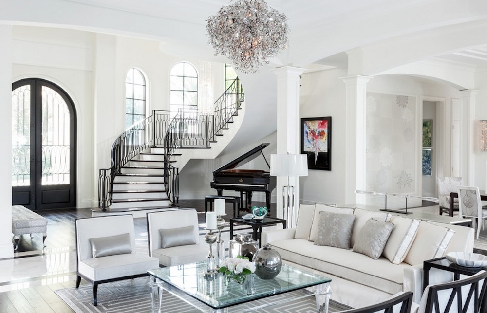All Off White Luxurious Living Room