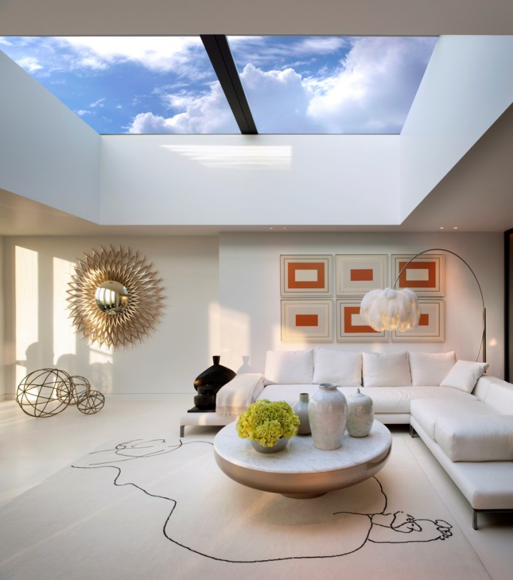 retractable skylight living room