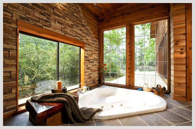 Wood-transitioning-to-stone-walls-in-the-corner-bathtub-design-ideas