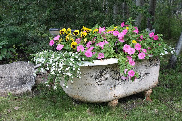 bathtub garden planter