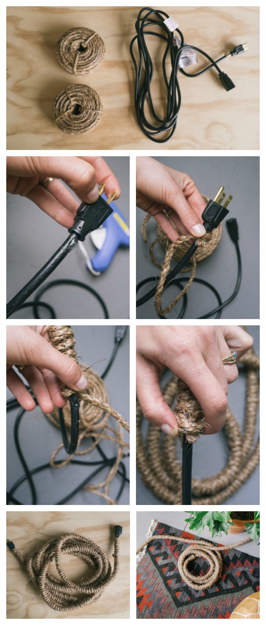 diy rope cord cover