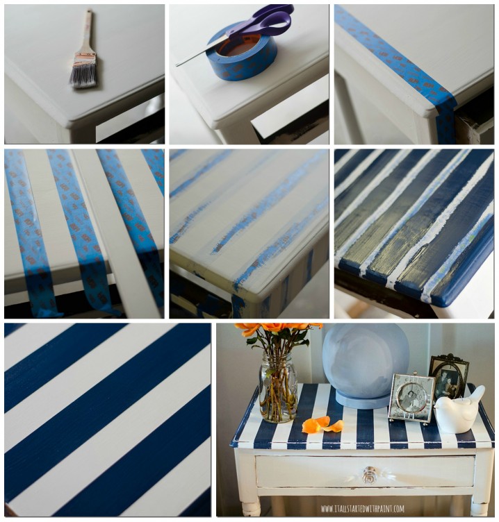 diy striped table top