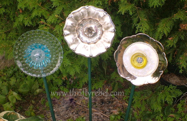 garden hose and plate flower art