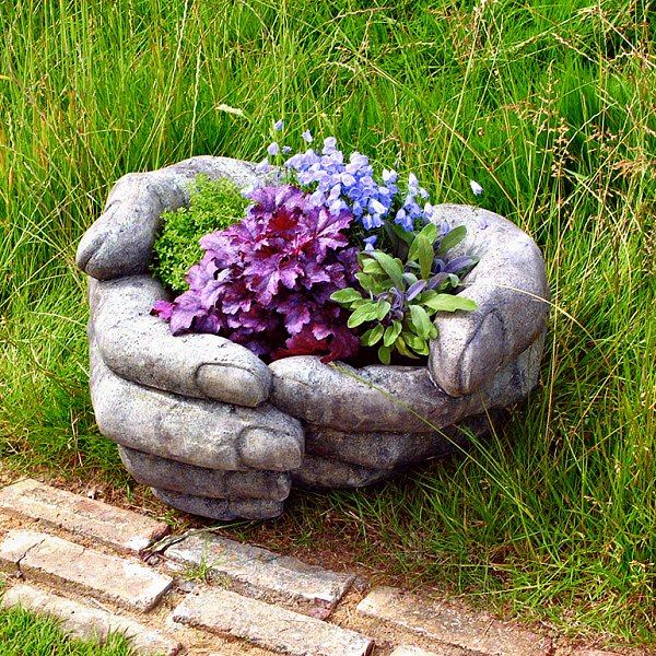hand flower planter