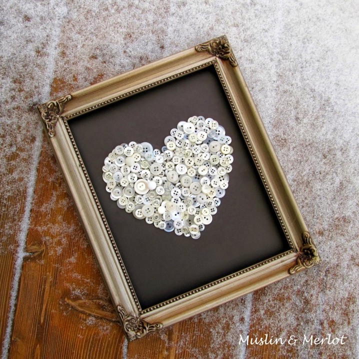 DIY-Buttons-Heart-In-A-Frame (2)