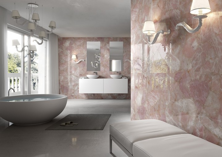 Enchanting-rose-quartz-walls-for-the-modern-bath