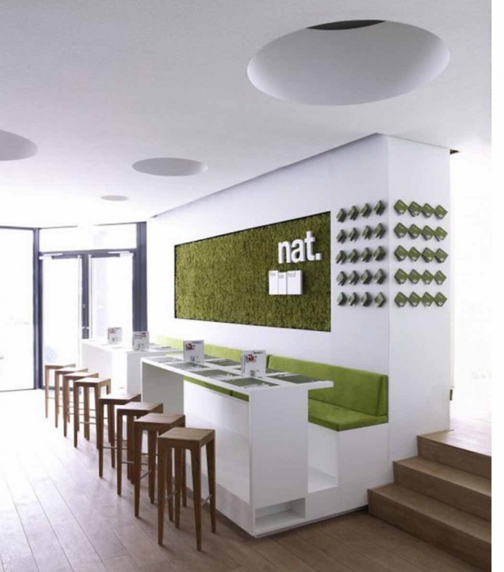 Innovative-Lovely-Simple-White-and-Green-Interior-Design-of-Chic-Restaurant