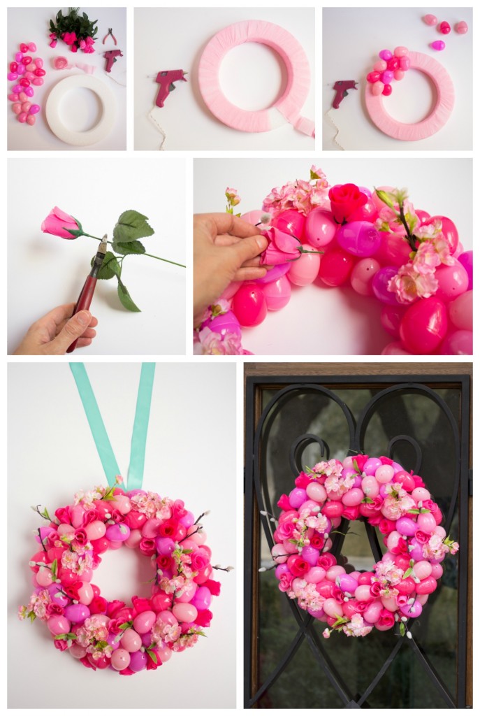 Simple Floral Ombre Easter Egg Wreath