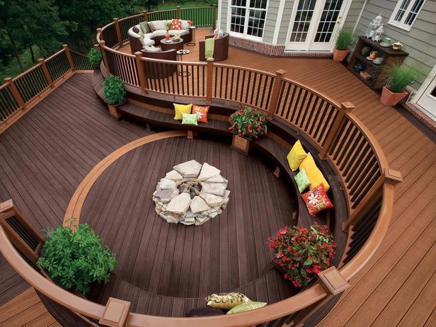 deck sunken garden seating areas