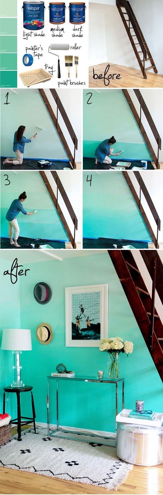 diy ombre wall paint