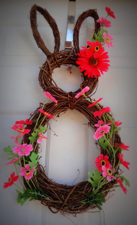 easter bunny door wreath diy easter door decoration easter craft ideas-f77291