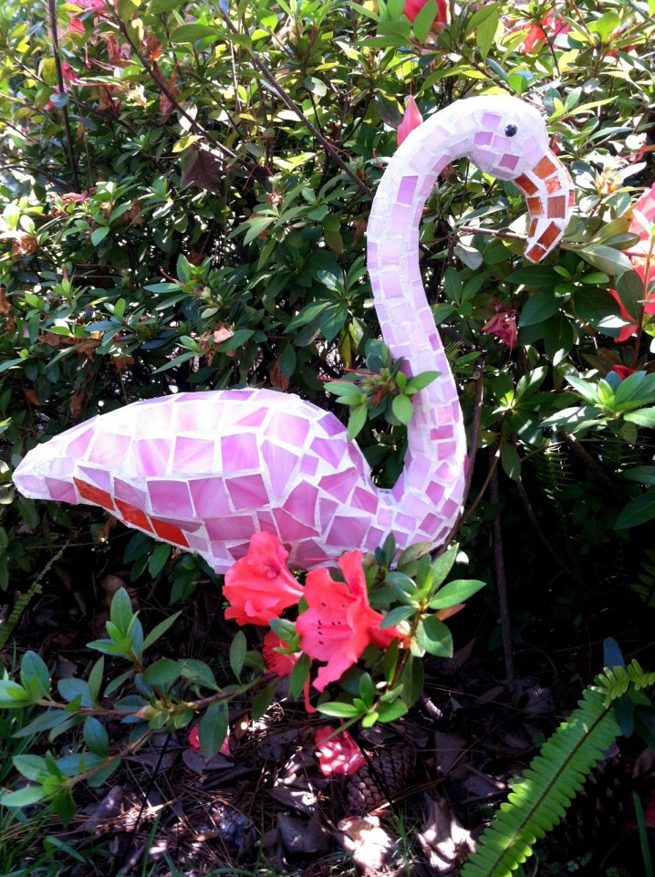 pink mosaic flamingo