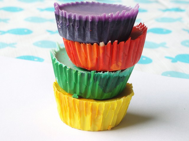 recycled crayon cupcakes
