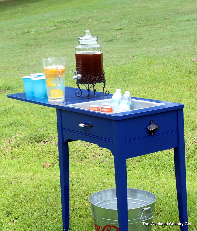 turn-a-sewing-table-into-a-drink-station-The-Weekend-Country-Girl-featured-on-Remodelaholic