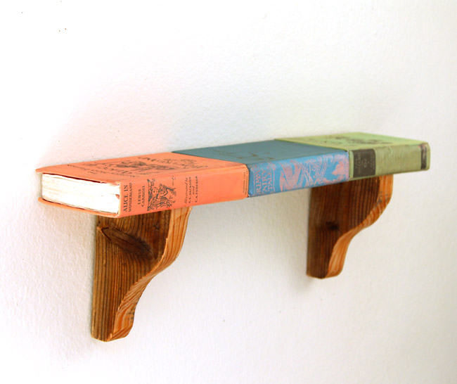 upcycled-books-wall-shelf-apieceofrainbow- creative shelves 