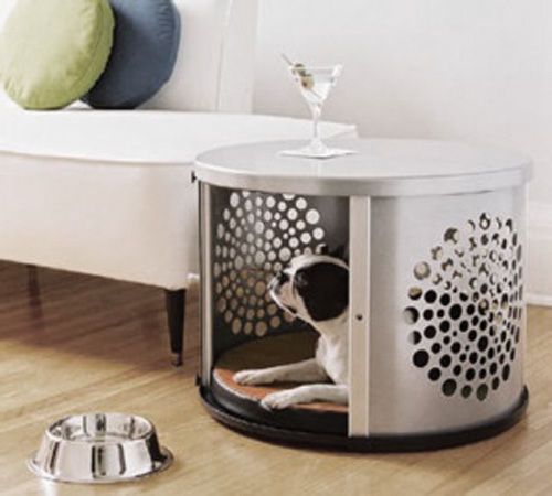 A-dog-den-made-from-a-washing-machine-drum
