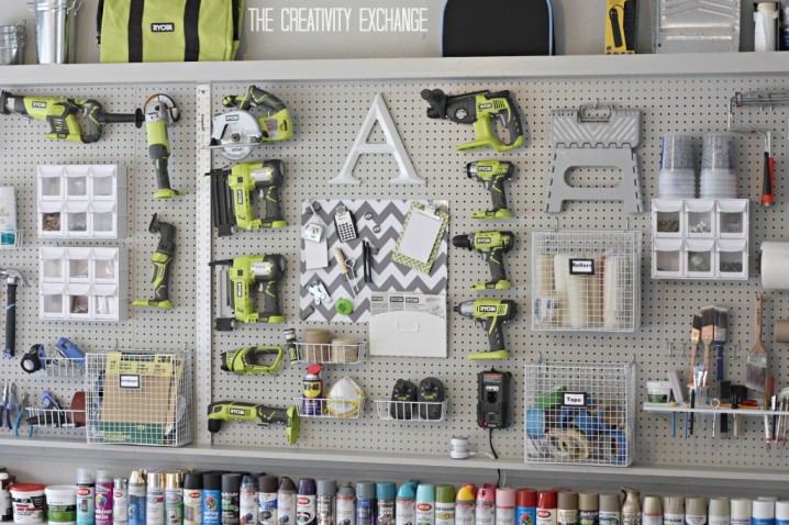DIY-Garage-Pegboard-Storage-Wall-Using-Only-5.5-inches-of-Depth.-Great-for-storing-paint-tools-and-supplies.-The-Creativity-Exchange-1024x682