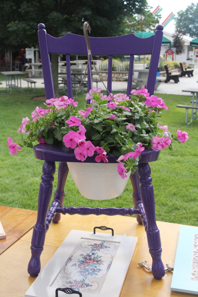 old chairs as garden planters