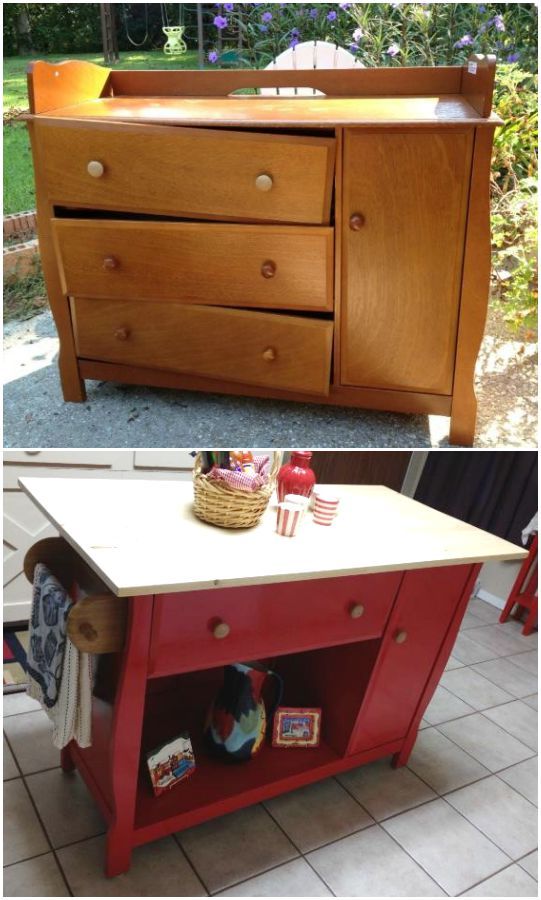 changing table to kitchen island