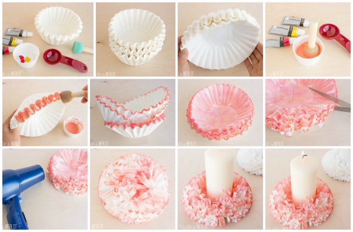 coffee filter candle holder