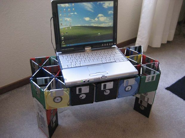 floppy disk laptop stand