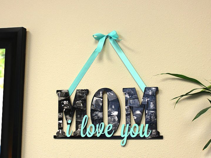 i love you mom collage sign