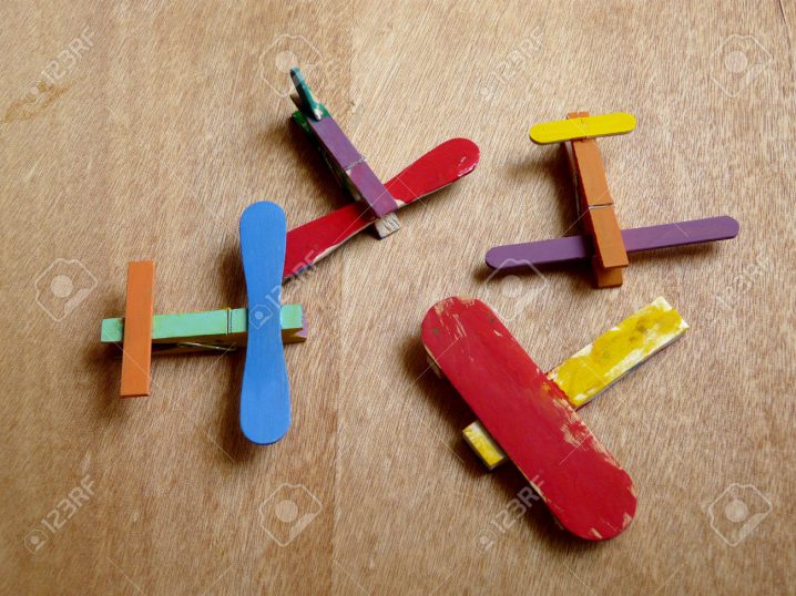 Colorful DIY ice cream stick plane.