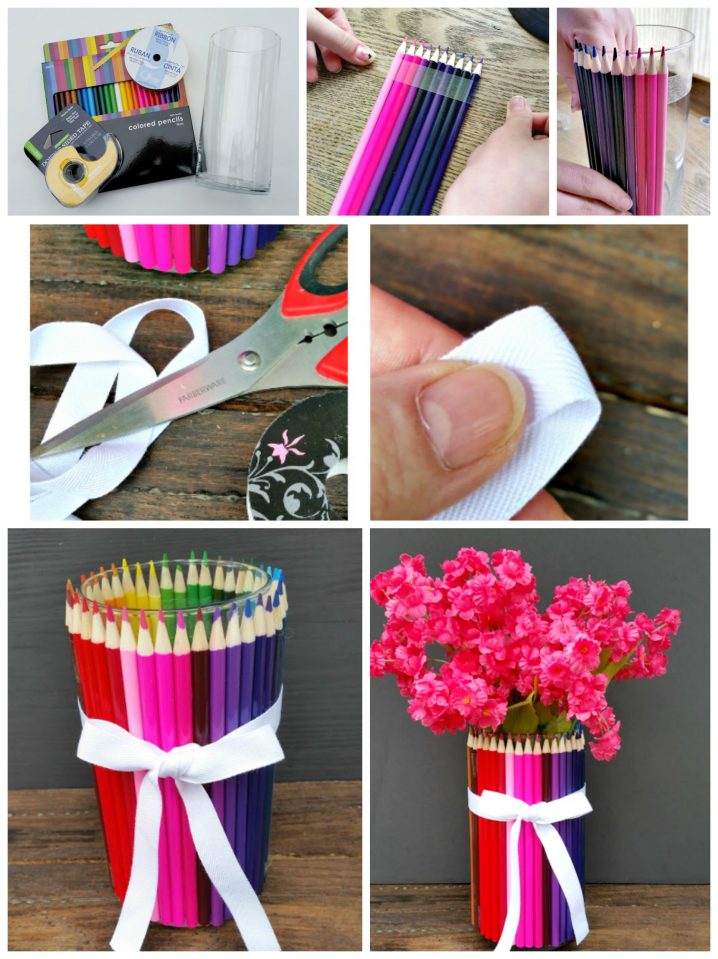 DIY Colored Pencil Vase