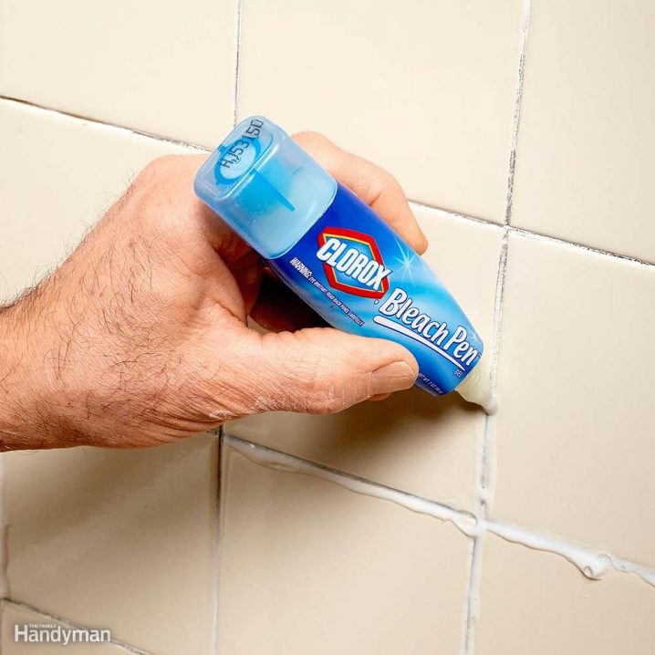 clean grout with bleach pen