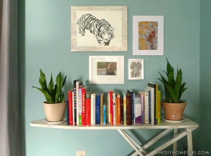 distressed-vintage-wood-ironing-board-repurposed-into-bookshelf-living-room-makeover-the-diy-homegirl-001