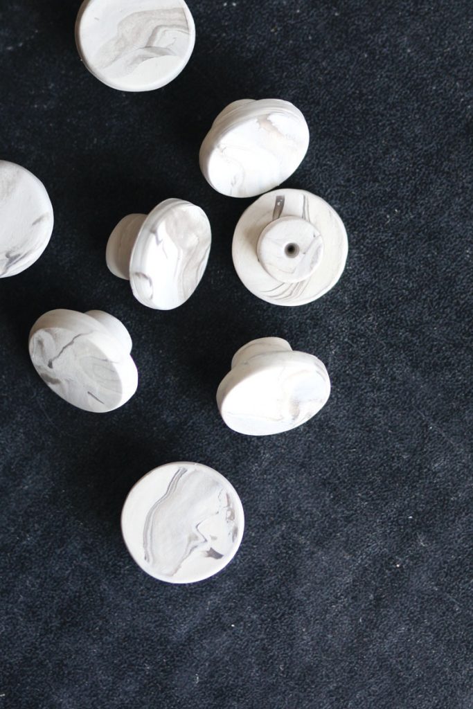 diy faux marble drawer knobs