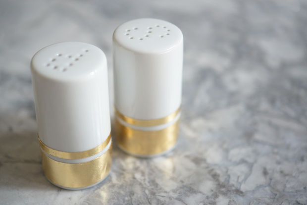 gold salt and pepper shakers