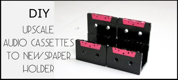 how-to-recycle-old-audio-cassettes-DIY-old-audio-cassettes-to-newspaper-holder