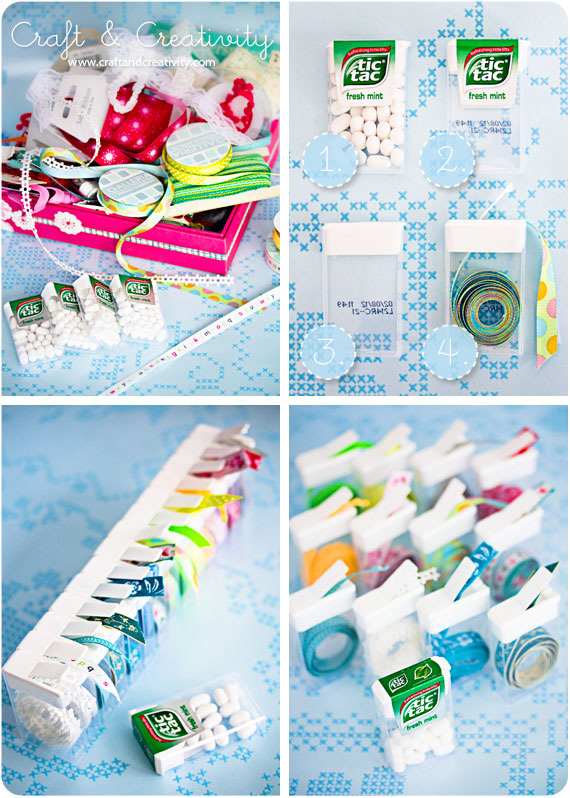 organizing trims and ribbons with tic tac