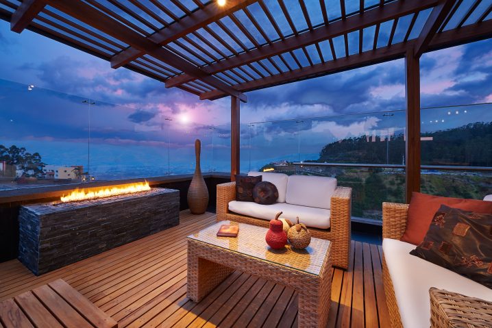 patio with an ocean view