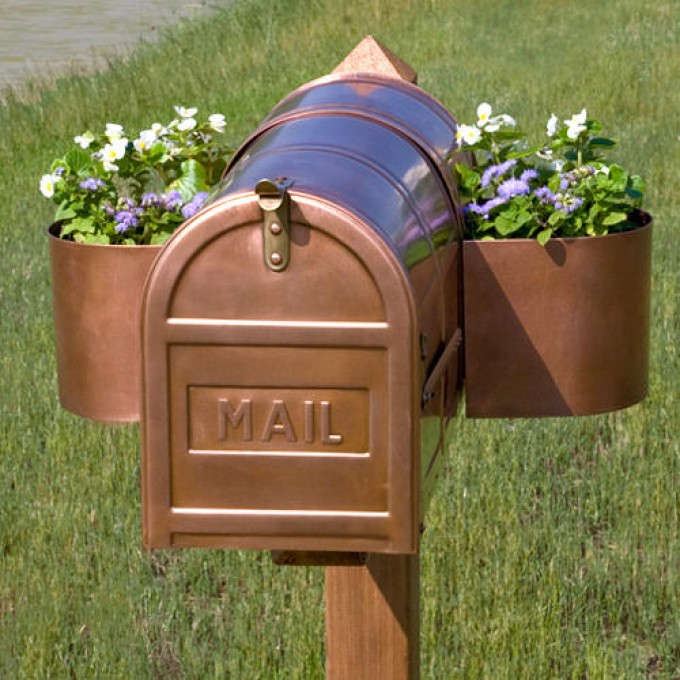 copper mailbox planter
