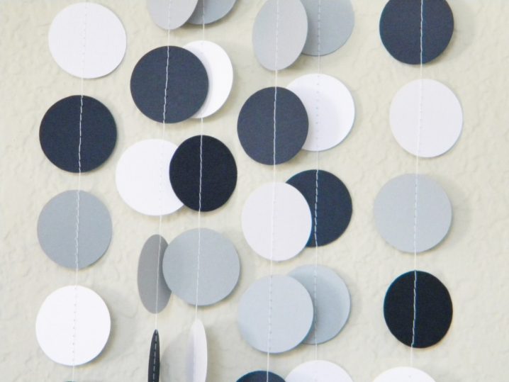 nautical navy blue gray and white home decoration - diy garlands for 2014 party-f62132