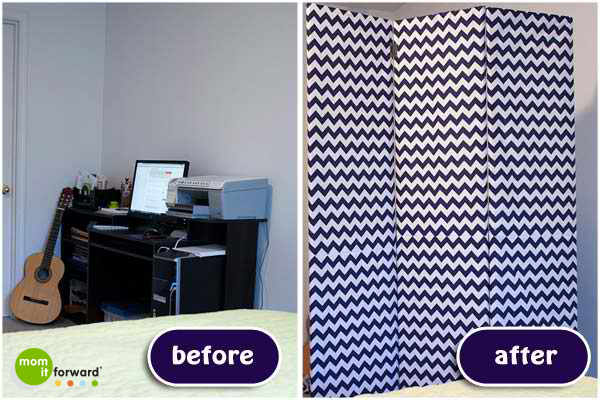 How-to-Make-a-Chevron-Room-Divider-or-Dressing-Screen-Before-and-After
