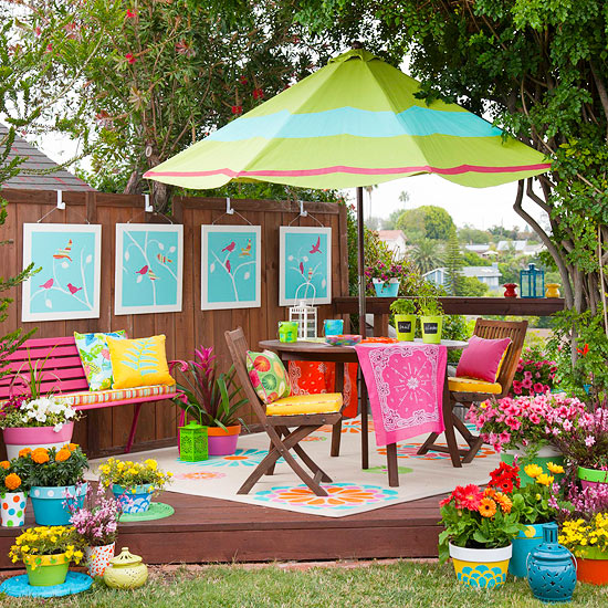 colorful outdoor decor
