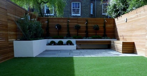 contemporary-patio-design-garden-fence-ideas-privacy-fence-wood-panels