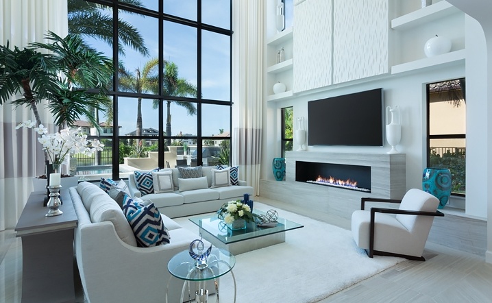 mansion living room with tv
