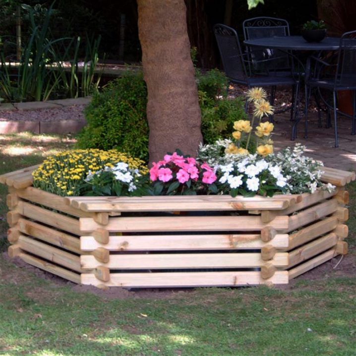 wood flower bed