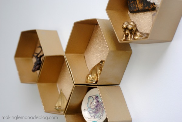 DIY-hexagon-gold-wall-shelves