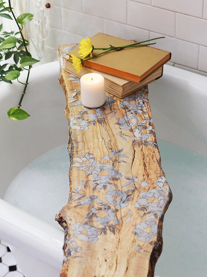Flower-Pressed-wood-Tub-Board