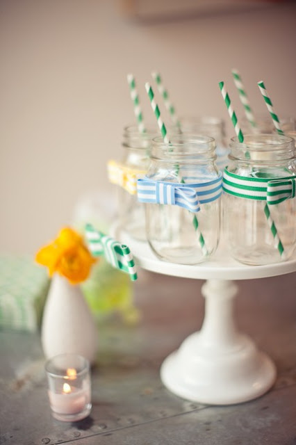 bow tie mason jars for drinks DIY