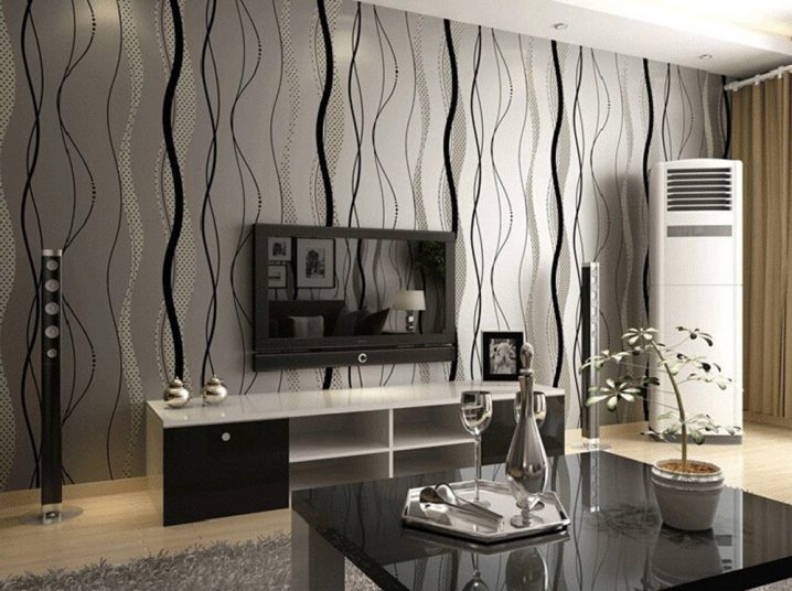 modern-wallpaper-ideas-for-tv-room-black-grey-color-theme