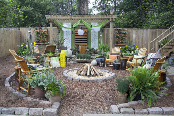 rustic-fire-pit-landscaping-ideas
