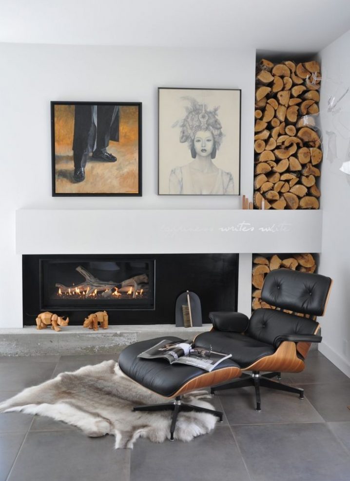 fireplace-reading-corner-iconic-eames-chair-and-firewood-storage