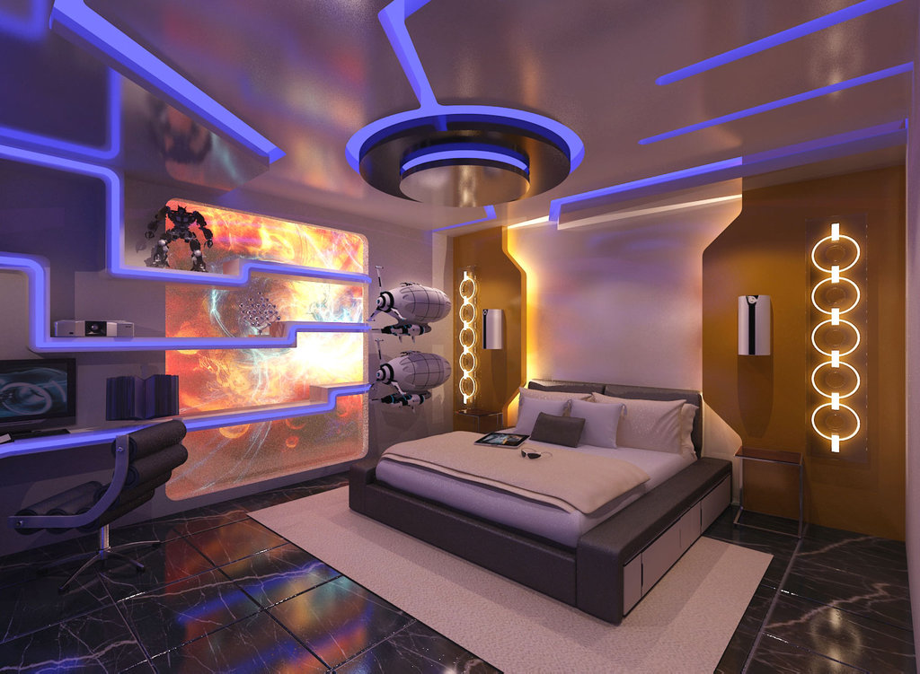 Futuristic Bedroom Decor Setupexample