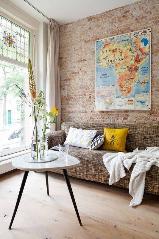 One Brick Wall in the Room Ideas - Top Dreamer